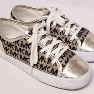 4 ur Lil Fashionista KORS Signature Gold Sneakers